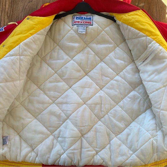 Vintage 90s Kansas City Chiefs Puffer Coat Jacket Pro Line XL Red, Yellow - Picture 12 of 15